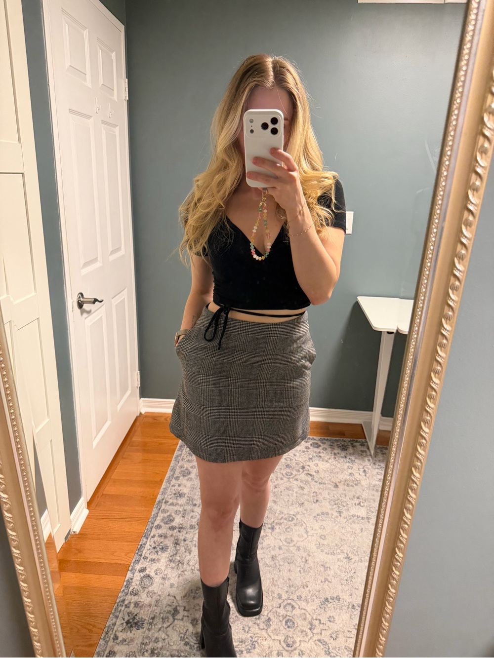 Wilfred Gray Plaid Mini Skirt - Clean A-Line